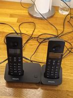 Draadloos tweedelig telefoontoestel (philips), Télécoms, Téléphones fixes | Combinés & sans fil, 2 combinés, Enlèvement, Utilisé