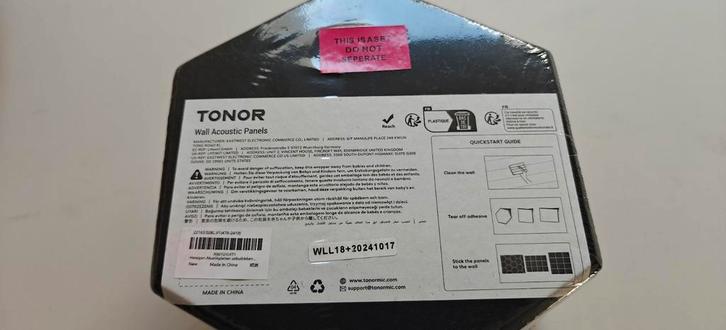 Hexagon akoestische panelen zwart voor studio of cinemazaal, Huis en Inrichting, Stoffering | Behang, Ophalen of Verzenden