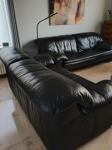 Zwart leder - W.Schillig - Top Interieur Izegem beschikbaar voor biedingen