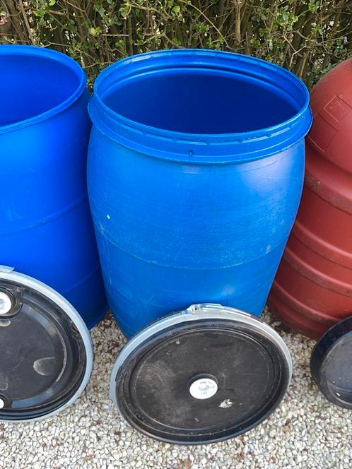 Vat wasblik plastic vat 60l 120l 220l 240l 260l, Tuin en Terras, Regentonnen, Zo goed als nieuw, Kunststof, 150 liter of meer