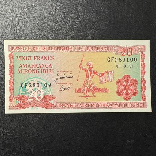 Burundi - 20 Franken 1991 - P 27c - UNC - 275, Postzegels en Munten, Bankbiljetten | Afrika, Los biljet, Burundi, Ophalen of Verzenden