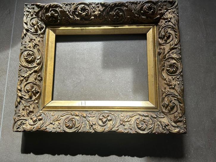 Antieke fraaie houten barok kader 50cm/40cm, Antiek en Kunst, Curiosa en Brocante, Ophalen
