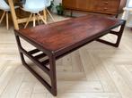 Vintage teak salontafel met lectuurhouder, Huis en Inrichting, Ophalen, 50 tot 100 cm, 100 tot 150 cm, Teakhout