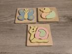 Houten verschillende kinderpuzzle's met dieren, Ophalen of Verzenden, Zo goed als nieuw, Van hout, Minder dan 10 stukjes