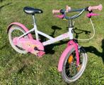 Kinderfiets in wit en roze, 16inch, goede staat, decathlon, Fietsen en Brommers, Fietsen | Kinderfietsjes, Ophalen, Gebruikt, Minder dan 16 inch