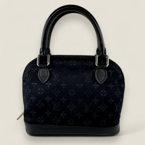 Authentieke Louis Vuitton mini Alma satijn, Handtassen en Accessoires, Tassen | Damestassen, Gebruikt, Avondtasje, Blauw, Verzenden