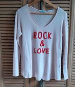 Prachtig T-shirt large., Vêtements | Femmes, T-shirts, Comme neuf, Rose, Manches longues, Taille 42/44 (L)