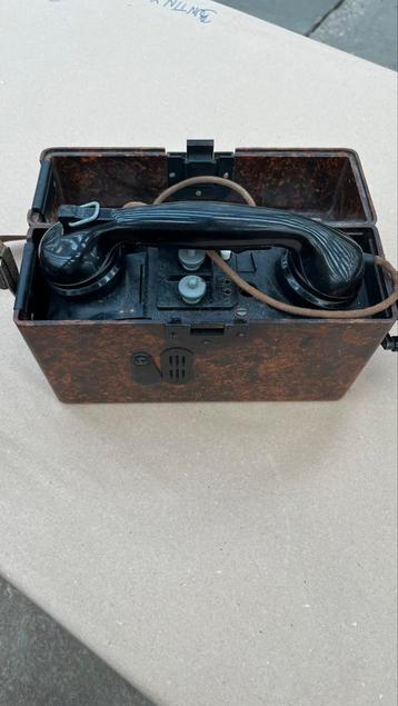 Magnifique téléphone de campagne allemand avec sangle cuir, Enlèvement ou Envoi