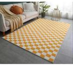 Geel geblokt tapijt vloerkleed blokken 200x140 gele wit blok, Antiek en Kunst, Ophalen of Verzenden