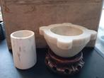 Lot vintage marmer, vijzel beker, Ophalen of Verzenden