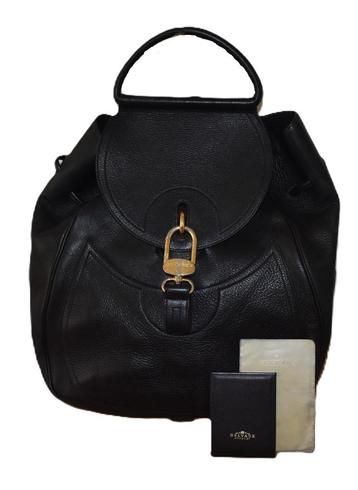Delvaux Lucifer backpack in zwart leer + spiegel/certificaat beschikbaar voor biedingen