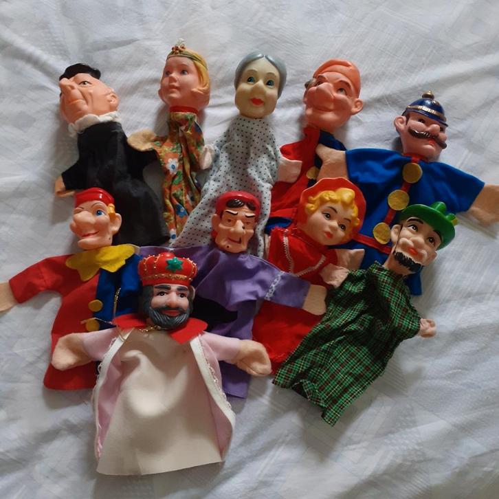 Retro handpoppen poppenkastpoppen ( B ), Verzamelen, Poppen, Zo goed als nieuw, Ophalen of Verzenden