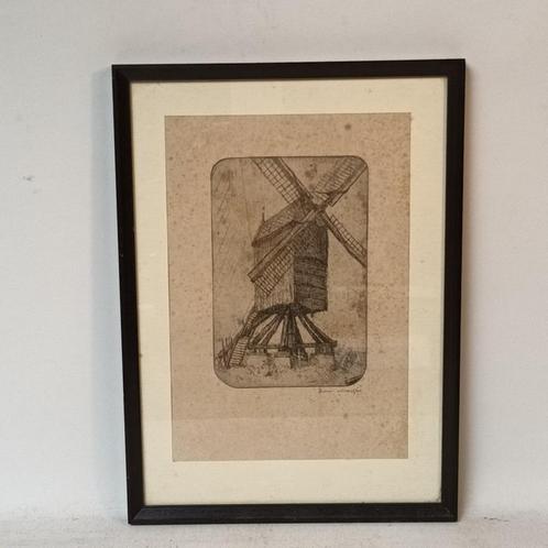 Romain Malfliet (1902-2006) - ets - "Bakkers molen", Antiek en Kunst, Kunst | Etsen en Gravures, Ophalen of Verzenden