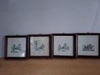 4 schilderijtjes 4 jaargetijden, Antiek en Kunst, Ophalen of Verzenden