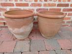 Terracotta bloempotten (2 stuks), Zo goed als nieuw, Minder dan 40 cm, Overige vormen, Terracotta
