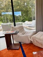 Togo fauteuil met poef in crème teddystof, Ophalen, Zo goed als nieuw