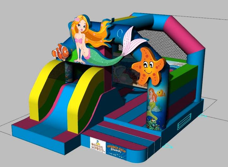 Nieuw springkasteel zeemeermin, Hobby & Loisirs créatifs, Articles de fête | Location, Enlèvement