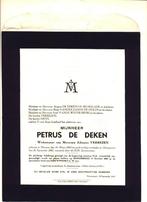Doodsbrief Petrus DE DEKEN Merxem 1862  Nieuwpoort 1947, Carte de condoléances, Envoi