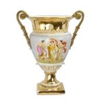 Porseleinen Urn met Twee Handvatten en Bronzen Monturen