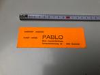 Sticker verkoopzaal pablo - Oostende, Ophalen of Verzenden, Nieuw, Bedrijf of Vereniging