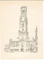1900 - Brugge - belfort, Antiek en Kunst, Kunst | Etsen en Gravures, Ophalen of Verzenden
