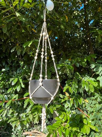 Vintage plantenhanger 60’s Boho stijl met echte schelpen. beschikbaar voor biedingen