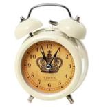 Vintage metalen alarmklokje / wekkertje Crown Wit (8cm), Elektronische apparatuur, Wekkers, Ophalen of Verzenden, Nieuw