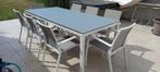 Tuinset van jati&kebon (tafel en 8 stoelen), Ophalen, Gebruikt, Eettafel, Aluminium