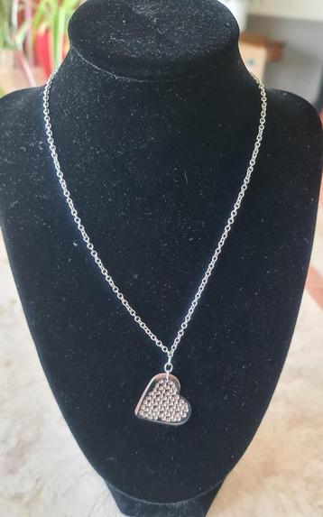 Collier coeur bicolore en acier 'Quest', Enlèvement ou Envoi, Neuf, Argent, Autres matériaux