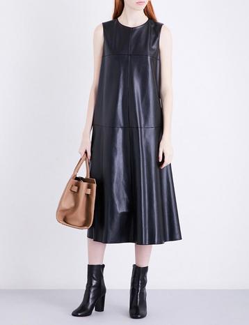 Max Mara Midi Jurk "Faux Leather" taille : L - Zwart  beschikbaar voor biedingen