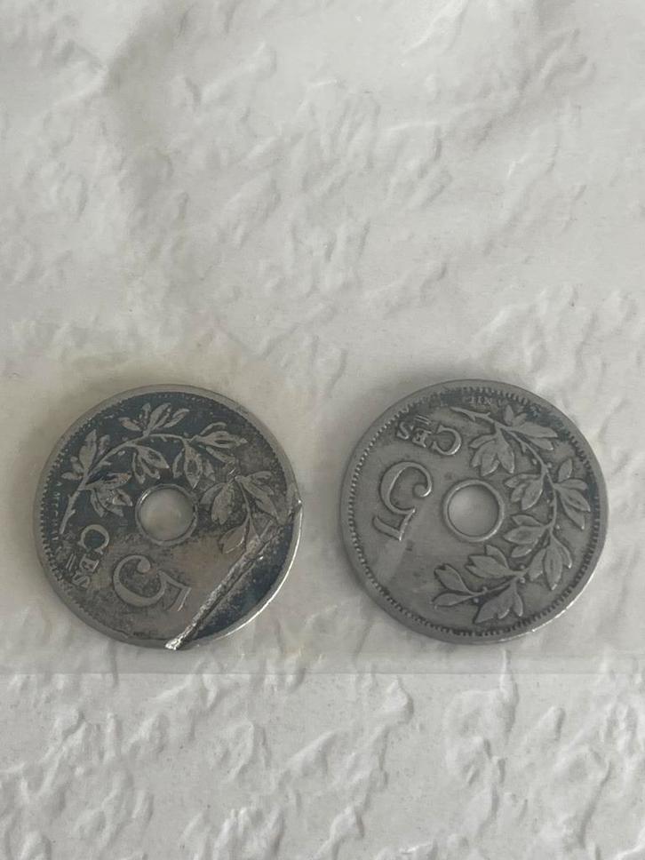 Belgique — 5 centimes (1905 et 1920), Timbres & Monnaies, Monnaies & Billets de banque | Collections, Enlèvement