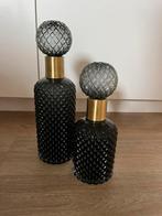 Deco fles goud zwart, Huis en Inrichting, Minder dan 50 cm, Ophalen of Verzenden, Zo goed als nieuw, Zwart