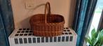 Vintage gevlochten rieten draagmand, Ophalen, Gebruikt, Mand, Riet
