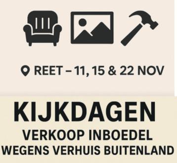 KIJKDAGEN – VERKOOP INBOEDEL WEGENS VERHUIS NAAR BUITENLAND beschikbaar voor biedingen