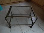 Glazen trolley en koperen frame op wielen, Ophalen, Gebruikt, 50 tot 100 cm, Un peu vieillot mais élégant, matériau de qualité.