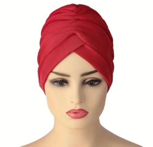 Bonnet chimio plissé épais rouge/bordeau NEUF, Bijoux, Sacs & Beauté, Beauté | Soins des cheveux, Neuf, Autres types, Enlèvement