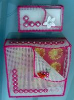 Zelfgemaakte servet- en zakdoekhouder, Ophalen of Verzenden, Gebruikt