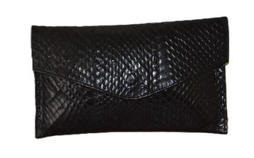 Zagliani pochette in echt pythonleer – envelopmodel – zwart beschikbaar voor biedingen
