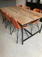 Tafel en 6 stoelen Maison du Monde, Huis en Inrichting, Tafels | Eettafels, Ophalen, Zo goed als nieuw, Metaal