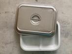 3 vaks bord met inox deksel, 12 sets, Ophalen