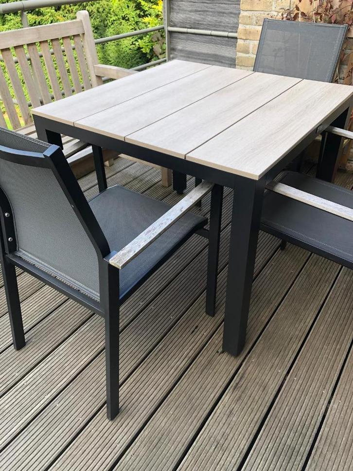 Tuintafel Polywood blad (als nieuw), Tuin en Terras, Tuintafels, Zo goed als nieuw, Vierkant, Aluminium, Ophalen