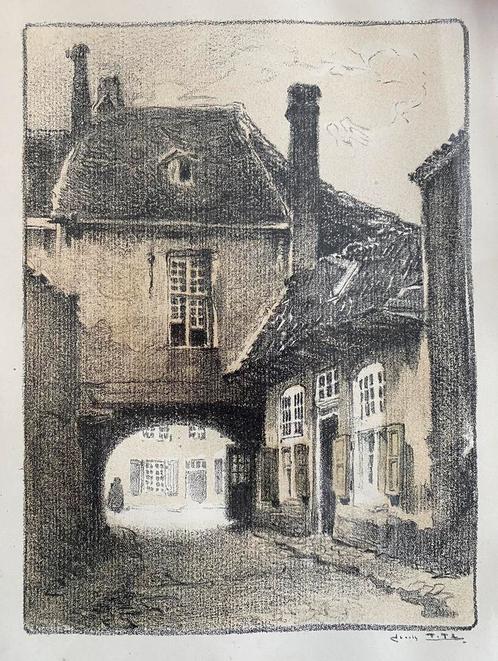 Louis TITZ (1859-1932 België) originele tekening, Antiek en Kunst, Kunst | Schilderijen | Klassiek