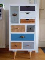 Houten dressoir (98 x 32 x 32 cm), Ophalen, Minder dan 50 cm, Gebruikt, 5 laden of meer