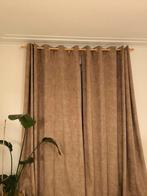 Quatre grands rideaux velours presque opaques couleur taupe, 200 cm ou plus, Comme neuf, Brun, Enlèvement