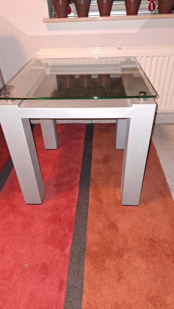bijzettafel, Huis en Inrichting, Tafels | Bijzettafels, Zo goed als nieuw, Rechthoekig, 45 tot 60 cm, Minder dan 55 cm, Metaal of Aluminium