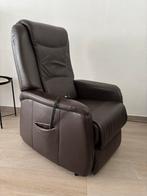 Elektrische relaxzetel Hukla met 2 motoren, leder!, Ophalen, Zo goed als nieuw, Elektrische relaxzetel fauteuil relax zetel relaxstoel relax