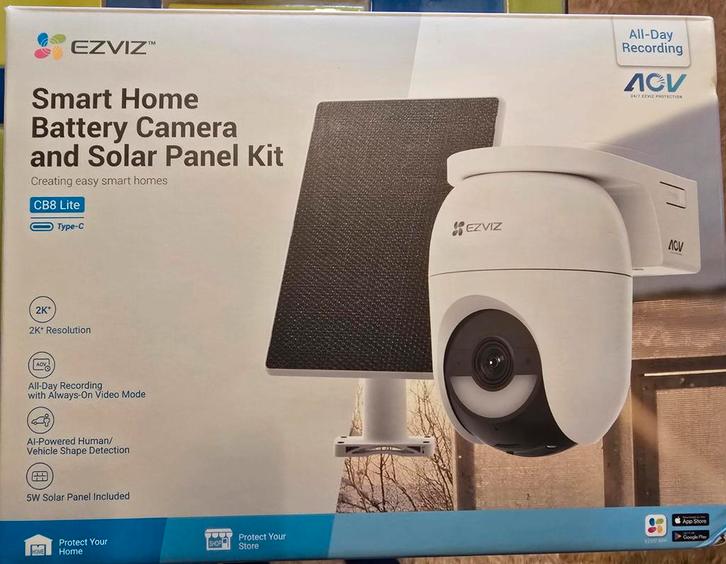 Kit Ezviz CB8 Lite 4MP caméra avec panneau solaire, Bricolage & Construction, Systèmes d'alarme, Neuf, Autres types, Mouvement