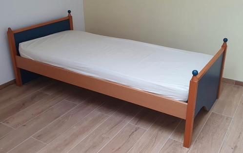 Chambre complète bleu marine et bois, Huis en Inrichting, Slaapkamer | Complete slaapkamers, Gebruikt, Eenpersoons, Ophalen