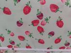 Katoenen stof - lichtgroen met frambozen, Enlèvement ou Envoi