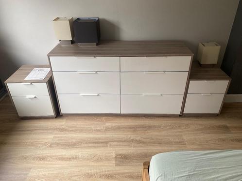 Nachtkastje (2x) commode ladenkast verlichting, Huis en Inrichting, Kasten | Ladekasten, Zo goed als nieuw, Minder dan 100 cm